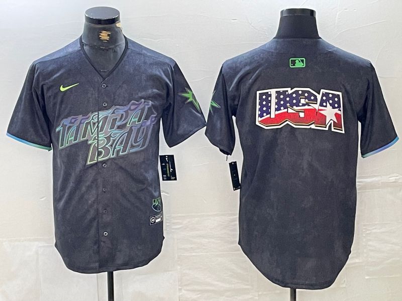 Men Tampa Bay Rays Blank Nike MLB Limited City Connect Black 2024 Jersey style 3->tampa bay rays->MLB Jersey
